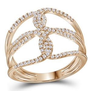 10k rose gold and diamond ring